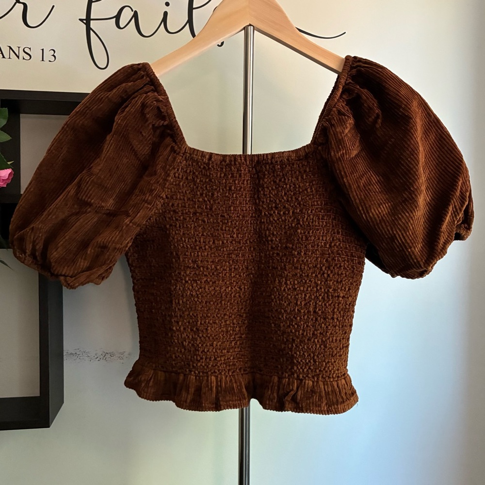 American Eagle Outfitters Brown Textured Top